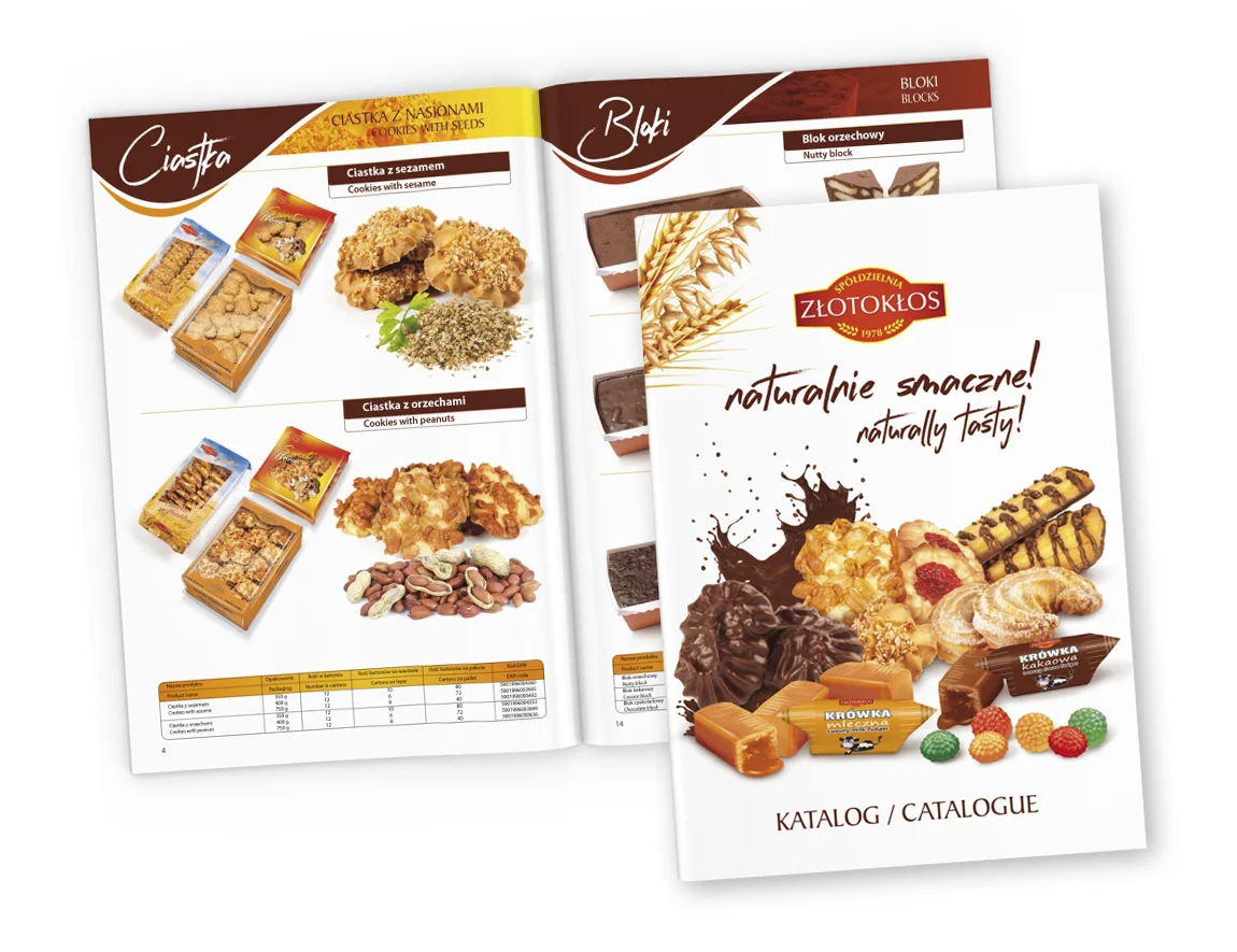 Katalog dla firmy Złotokłos z ciastkami